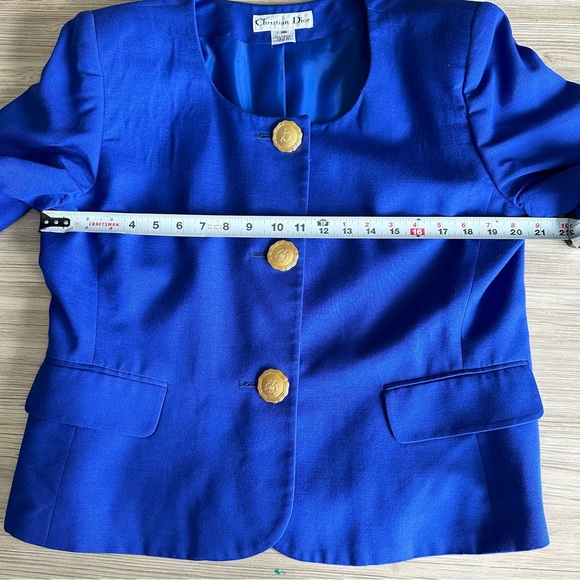 Christian Dior // Vintage Royal Blue Summer set up Jacket & Skirt Size 16 - Picture 11 of 16